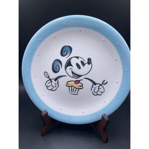 Vintage Mickey Mouse Blue Dessert Plate 8‎ 1/2"